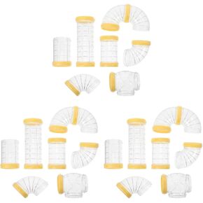 3 Sets Hamster Tunnel Toys - DIY Transparent Hamster Tube Toy, Small Animals Playground Exercising Toys for Mouse Hamster, Small Animals