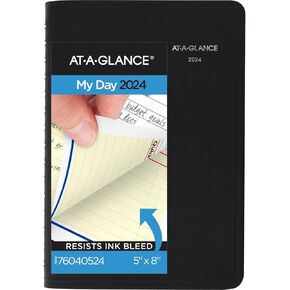 AT-A-GLANCE 2025 Appointment Book Planner, Daily & Monthly, 5" x 8", Small, QuickNotes, Black (76040525)
