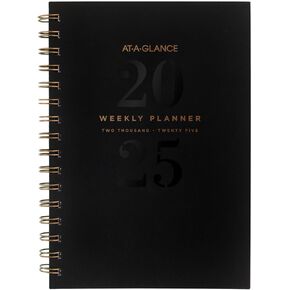AT-A-GLANCE 2025 Planner, Weekly & Monthly, 8-1/2" x 11", Large, Signature Lite, Black (YP905L0525)