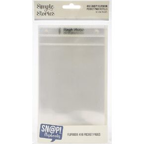 SIMPLE STORIES Sn@p! Pocket Pages for 4"X6" Flipbooks 10/Pkg - (1) 4"X6" Pocket