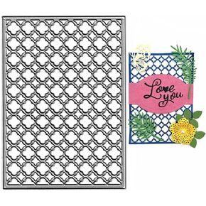 Metal Square Frame Background Die Cuts, Grid Background Cutting Die DIY Crafts Template Mould Stencils for DIY Embossing Card Making Album Decorative Paper Scrapbooking