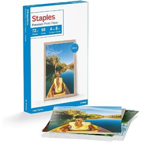 Staples 648177 Premium Glossy Photo Paper 4 بوصة × 6 بوصة 60/Pack (19898-CC)
