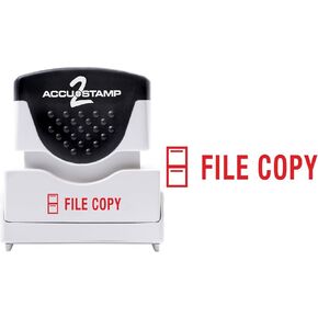 ACCU-STAMP2 Message Stamp with Shutter, 1-Color, FILE COPY, 1-5/8" x 1/2" Impression, Pre-Ink, Red Ink (035615)