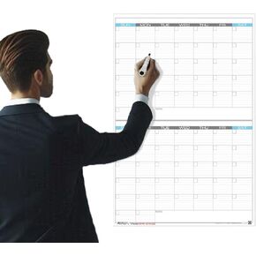JJH Planners - Laminated Blank - 24" x 36" - Large - Erasable 2 Month Vertical Wall Planner (2Mv-24x36)