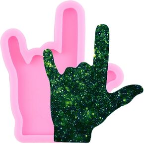 I Love You Sign Language Keychain Mold I Love You in Sign Language Hand Silicone Molds Epoxy Resin Mold for DIY Jewelry Making Pendant Necklace Decoration Craft