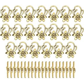 20PCS Bracelet Toggle Clasp Gold Retro Alloy Flower Shape Stainless Steel Jewelry Accessory for DIY Craft
