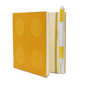 IQ Lego Stationery Locking Notebook مع Gel Pen - Yellow