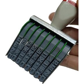 WANLIAN 8-Digit Adjustable Number Stamp-Changeable 0-9 Numbers & Symbols-Date Stamp with 54x7mm Print Size-Rubber Stamp for Office, Packaging, and Coding-Multicolor (Ink Pad Sold Separately)