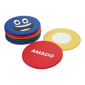 ECR4Kids SoftZone Emotion Pads with Mirror, Spanish, Expression Cushions, Earthtone, 8-Piece