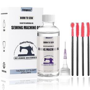 2FL.OZ. Sewing Machine Oil with Needle tip and 4 Type Sewing Machine Cleaning Brushes, Fine Light Machine Oil,Clear Machine Oil for Lubrication of All Sewing Machine Moving Parts