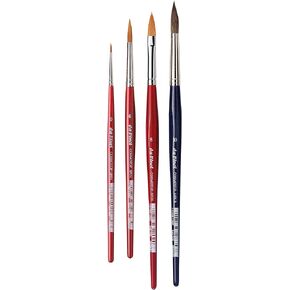 da Vinci Watercolor Series 4230 CosmoTop Spin Paint Brush Set, Synthetic, Multiple Sizes, 4 Brushes (Series 5530, 5584, 5580)