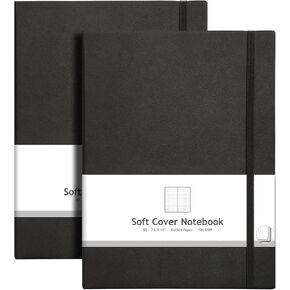 AHGXG Bullet Dotted Journal 2 Pack - B5 Large Journal Dot Grid Notebook (7.6'' X 10'') with Thick 120gsm Dot Paper, Soft Leather Cover, Total 384 Pages, Inner Pocket - BlackGreen