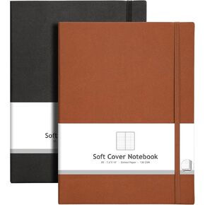 AHGXG BULLET DOTTED JOURNAL 2 Pack - B5 دفتر Notebook Grid Grid Grid (7.6 '× 10' ') مع ورق نقطة 120gsm كثيف ، غطاء جلدي ناعم ، إجمالي 384 صفحة ، الجيب الداخلي - Blackgreen