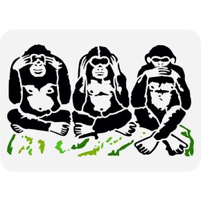 FINGERINSPIRE Black Cat Painting Stencil 11.8x11.8inch Large Cute Cats Stencil for Painting Square Peeping Cat Border Drawing Template Decorative Animal Theme Stencil for Home Wall Tile Floor Decor