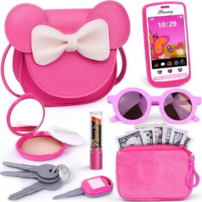 FFTROC Unicorns Pretend Play Toddler Girl Purse with Makeup Toys Set, Little Girls Purse Toys for 3 4 5 6 7 Year Old Girl Gifts, Kids Purse for Christmas, Birthday Gifts for Ages 3-5 4-5 6-8