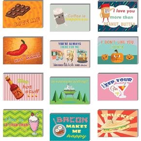 Creanoso Food and Drinks Comedic Postcards (36-Pack) - – Unique and Silly Note Card Bulks Assorted Pack – Cool Gifts for Men, Women, Employees – Great Greeting Cards Collection Set