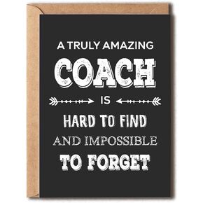 Thank You Card For An Awesome Coach - Appreciation Gift - Card For All Occasions - Cute Card For Men And Women
