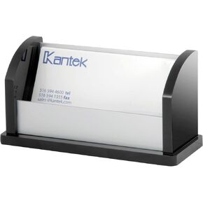 Kantek Black Acrylic and Aluminum Business Card Holder, 4.5-Inch Wide x 2-Inch Deep x 2.5-Inch High (BA330)