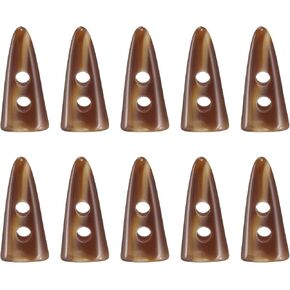 uxcell 10Pcs Resin Toggle Buttons, 40mm/1.6" Double Holes Tooth Shape Sewing Wood Buttons Sweater Coats Buttons for DIY Coat Sweater Clothing Accessories, White