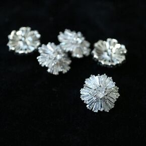 DIY 5pcs/lot Rhinestone Crystal Fur Buttons Cubic Zirconia Button for Coat Decorative CZ Sewing Buttons for Cashmere Knit Cardigan