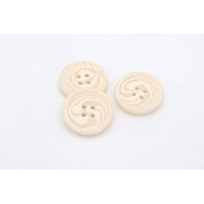 20PCS Resin Round Buttons Craft Sewing Snaps 4 Holes Handmade DIY Accessories (Beige, 23mm)