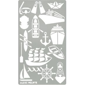 Aleks Melnyk No.20 Metal Journal Stencil, Water Transport, Stainless Steel Stencil 1 PCS, Template Tool for Wood Burning, Pyrography and Engraving, Scrapbooking, Crafting, DIY