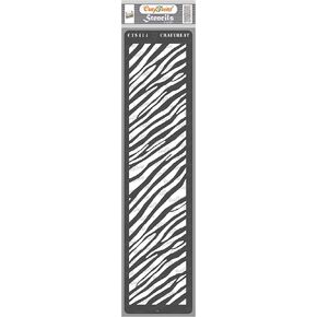 CrafTreat Reusable Zebra Stencils for Painting on Wood, Canvas, Paper, Fabric, Floor, Wall and Tile - Zebra Skin - 3x12 Inches - DIY Art and Craft Stencils for Borders - Zebra Pattern Stencil