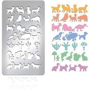 UNICRAFTALE 1Pcs Journal Stencils for Dot Journaling Planner Stencils Stainless Steel Painting Stencils Templates Stencils for Drawing Notebook Cards Scrapbook Decorations