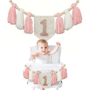 Handmade Boho 1st Birthday High Chair Banner Party Decoration For Girl Baby Shower Wall Hangings Decorative