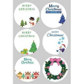 2'' 102PCS Merry Christmas Stickers Labels Adhesive Decorative Envelope Seals Stickers for Boxes Cards Envelopes Boxes