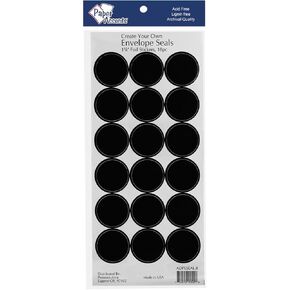 Accent Design Paper Accents Envelope Seals 1 1/8" 18pc Black Foil Stickers, Decorative Seal Stickers for Envelopes, Ideal for Weddings, Parties, Invitations