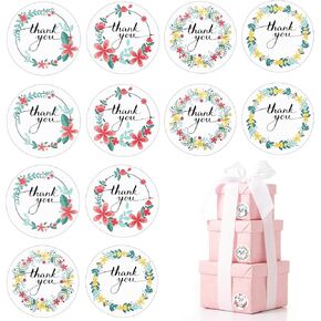 240Pcs Wildflower Thank You for Coming Party Favors Stickers Thank You for Celebrating with US Sticker Self-Adhesive Thank You Gift Sticker for Birthday Wedding