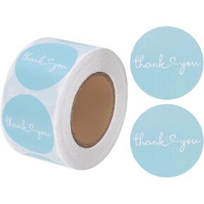 uxcell 500 Pcs Thank You Stickers, 1.5" Self Adhesive Round Seal Label Seal Stickers for Birthday Party Cards Shop Envelope Packaging Wedding Invitations, Blue Style P