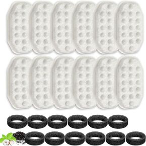 8Pack Cat Water Fountain Filters Replacement for 108oz/3.2L Stainless Steel Pet Water Fountain With 8Pack Pre-Filter Sponges for Pet Drinking Fountain Cat Dog Water Fountain
