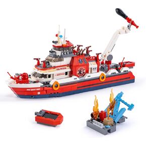City Fire Station Building Kit, Compatible with Lego Fire Rescue Building Blocks, Includes Fire Station, Fire Truck, Fire Helicopter and Drone Toy Set Gift for Kids Boys Girls Age 6-12（784 PCS）
