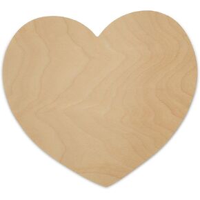 DIY Wooden Heart Cutouts for Crafts 5-1/2 inch, 1/8 inch Thick, Pack of 5 Unfinished Shapes for Valentines Day Décor, by Woodpeckers