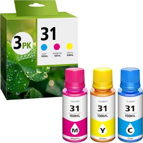 32XL Black Ink Bottle Compatible With HP Smart Tank 5101 651 7602 5000 6001 7001 5103 7301 7302 7006 5102 7002 Refill Ink Compatible With HP 32XL Black Ink Bottle,1VV24AN,165ML 32 XL Refill Ink, 3Pack
