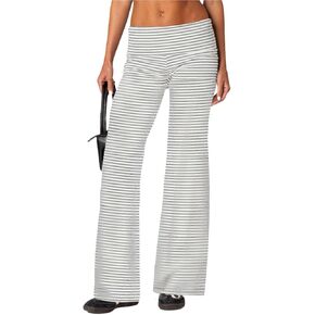 KMBANGI Women Skinny Pants Fold Over Bootcut Stretchy Yoga Flare Leggings Long Y2k Joggers Sweatpants Lounge Streetwear