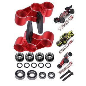Aluminum Front Steering Knuckles Caster Blocks C-Hubs Upgrades Part for Arrma 1/8 Typhon Talion 6S BLX,1/7 Felony Mojave Infraction Limitless 6S BLX,Replace AR330187 (Black)
