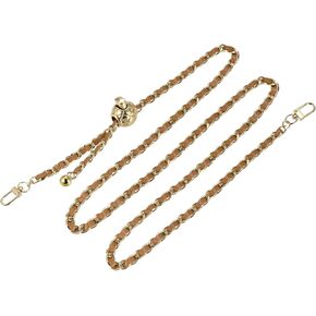 uxcell Purse Chain Strap, 47 Inch Leather Iron Flat Chain Strap Adjustable Handbag Chains Purse Straps Shoulder Cross Body Replacement Strap, Green