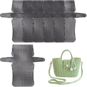 CHGCRAFT 6Pcs Plastic Mesh Canvas Sheets Bag Bottom Shaper Pads Purse Making Template for Yarn Crochet Embroidery Craft Black Sheets for Acrylic Yarn Crafting Knit Crochet Projects