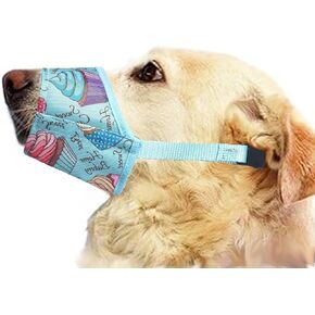 Dog Muzzle,Soft Nylon Print Dog Muzzles for Small Medium & Large Dogs. Breathable Adjustable Loop Pets Muzzle to Prevent Biting Barking and Chewing,Ideal for Vet Visit & Training (Yellow, 6#XL)