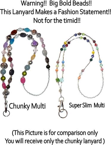 Hidden Hollow Beads Chunky Women's Beaded Lanyard, 34" Made in USA, ID Card Badge Holder Teacher Nurse Keys Keychain Cruise in Saudi Arabia