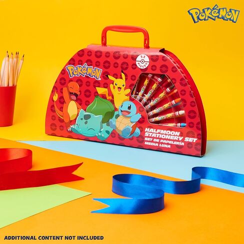Pokemon Art Supplies for Kids, 40+ Pcs, Painting Coloring Set Travel Case - Gifts for Kids (Black/Red) in Kuwait