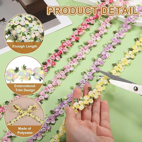 uxcell Yellow Lace Trim Ribbon, 0.9" x 5 Yards Polyester Embroidered Crochet Lace Trim Fabric for Sewing, Wedding Decorations, Headbands, DIY Crafts Making in Saudi Arabia
