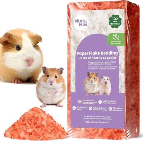 mini&moe Hamster Bedding: Moisture Absorbent and Dust-Free Natural Paper Small Pet Bedding - for Guinea Pigs, Hamsters, and Rabbits, 12 Liters in Saudi Arabia