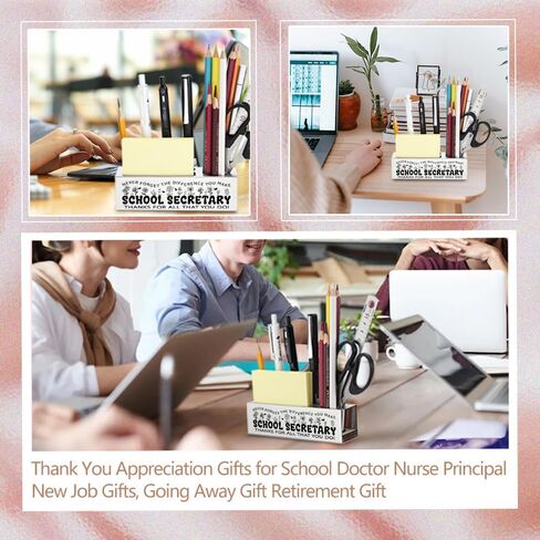 llxxeyopqdxz School Social Worker Gifts, Thank You Appreciation Gifts for School Social Worker, Birthday Retirement Gifts for School Social Worker, Modern Stainless Steel Pen Holder for Desk YP421 in Kuwait