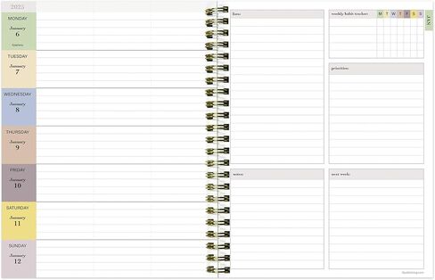 TF PUBLISHING 2025 Lemons of Capri Medium Weekly Monthly Planner - Habit & Task Trackers - 12 Month Calendar Planner Monthly and Weekly with Organizer Stickers - 6.5in x 8in in Saudi Arabia