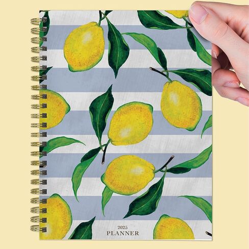 TF PUBLISHING 2025 Lemons of Capri Medium Weekly Monthly Planner - Habit & Task Trackers - 12 Month Calendar Planner Monthly and Weekly with Organizer Stickers - 6.5in x 8in in Saudi Arabia
