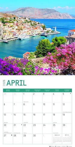 Bright Day Calendars 2025 Greek Islands Monthly Wall Calendar - Beautiful Destination (12 x 12 Inch) in Kuwait